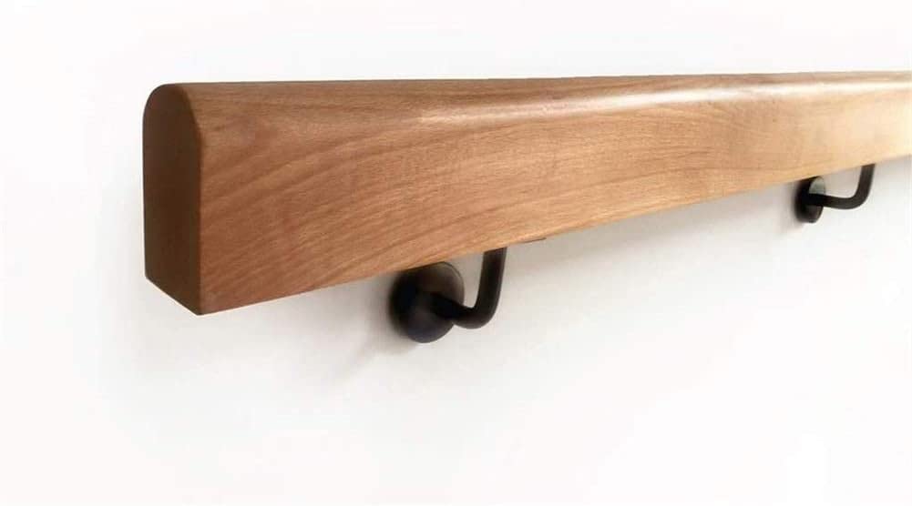 corrimano in Legno per Scale,corrimano (1ft-20ft),corrimano Rotondo in Legno massello Antiscivolo per Scale per la casa Contro Il Muro Corrimano per ringhiere per Anziani per Loft per Interni,10ft