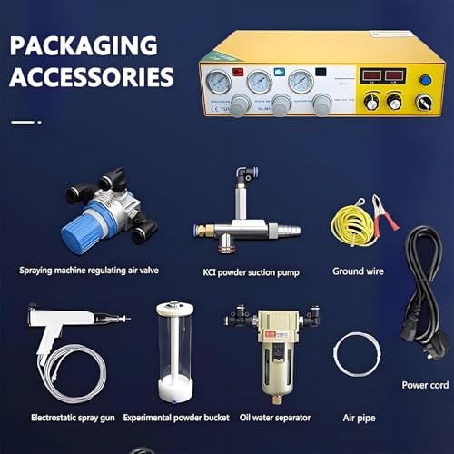 Kit de Pistola de Pintura por Pulverización Electroestática, de Recubrimiento, Cubeta de Polvo de 1L de Capacidad, Consumo Máximo de Aire 13,2 m³/h (0,4 MPa),