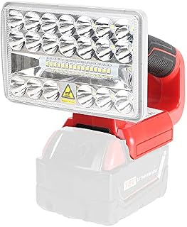 Hipoke Cordless LED Work Light Portable Outdoor Long-Range Floodlight with USB Port 18W Flashlight Compatible with Milwaukee M18 18V Lithium Battery 48-11-1828, 48-11-1840 (No Battery)