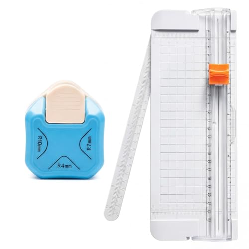 Portable Paper Cutter and Corner Rounder Punch Set