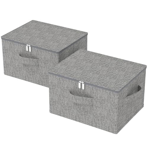 ENUMAIL 2er Set Faltbarer Ordnungsboxen mit Deckel, Aufbewahrungsbox mit...