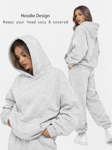 Image of AUTOMET Womens 2 Piece Lounge Sweatsuit Fall Fashion Matching Sweat Sets | Oversized Fall Hoodies & Baggy Jogger Sweatpants Fashion 2026 Outfits