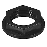 Hard Plastic Hex Nut Metric Thread Hexagon Nuts Serrated Flange Hex Lock Nuts for Headphone Jacks Speaker Cables Hex Drive Black