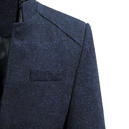 Mens Stand Collar Blazer Coats Casual Solid Slim Fit Suit Jackets Button Lightweight Sport Suit Coats4