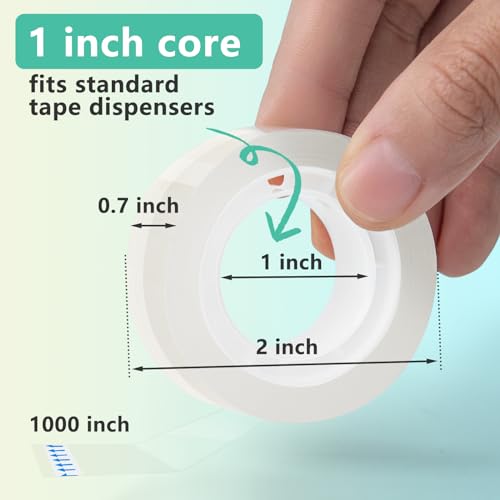 Image of OWLKELA 16 Rolls Tape Refills, Clear, 0.7 inch x 1000 inch