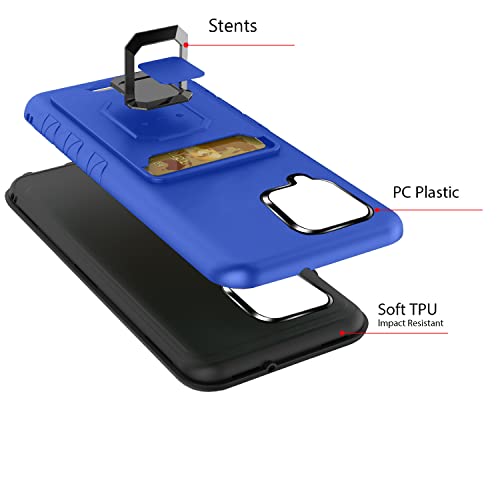 Asuwish Phone Case for Samsung Galaxy A42 5G with Tempered Glass Screen Protector Cover and Slim Credit Card Ring Holder Stand Cell Accessories Glaxay A 42 G5 Gaxaly 42A S42 4G 2021 Women Men Blue by Asuwish - Image 6