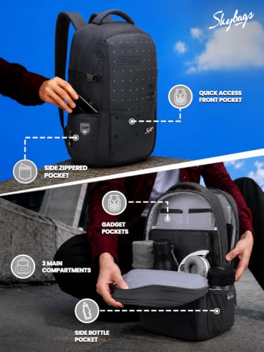 Image of Skybags Nextra Office Laptop Backpack for Men & Women | 30L Backpack with Rain Cover & Laptop Compartment | Office Backpack