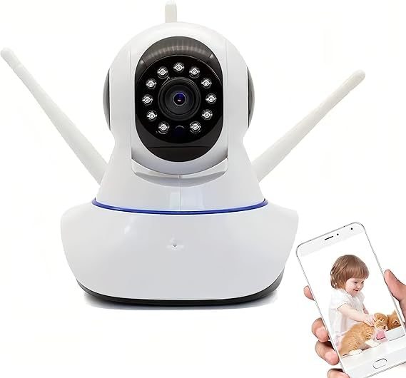 Câmera Babá Eletrônica 1080p Full HD Wifi 360 Ip Visão Noturna Mi...