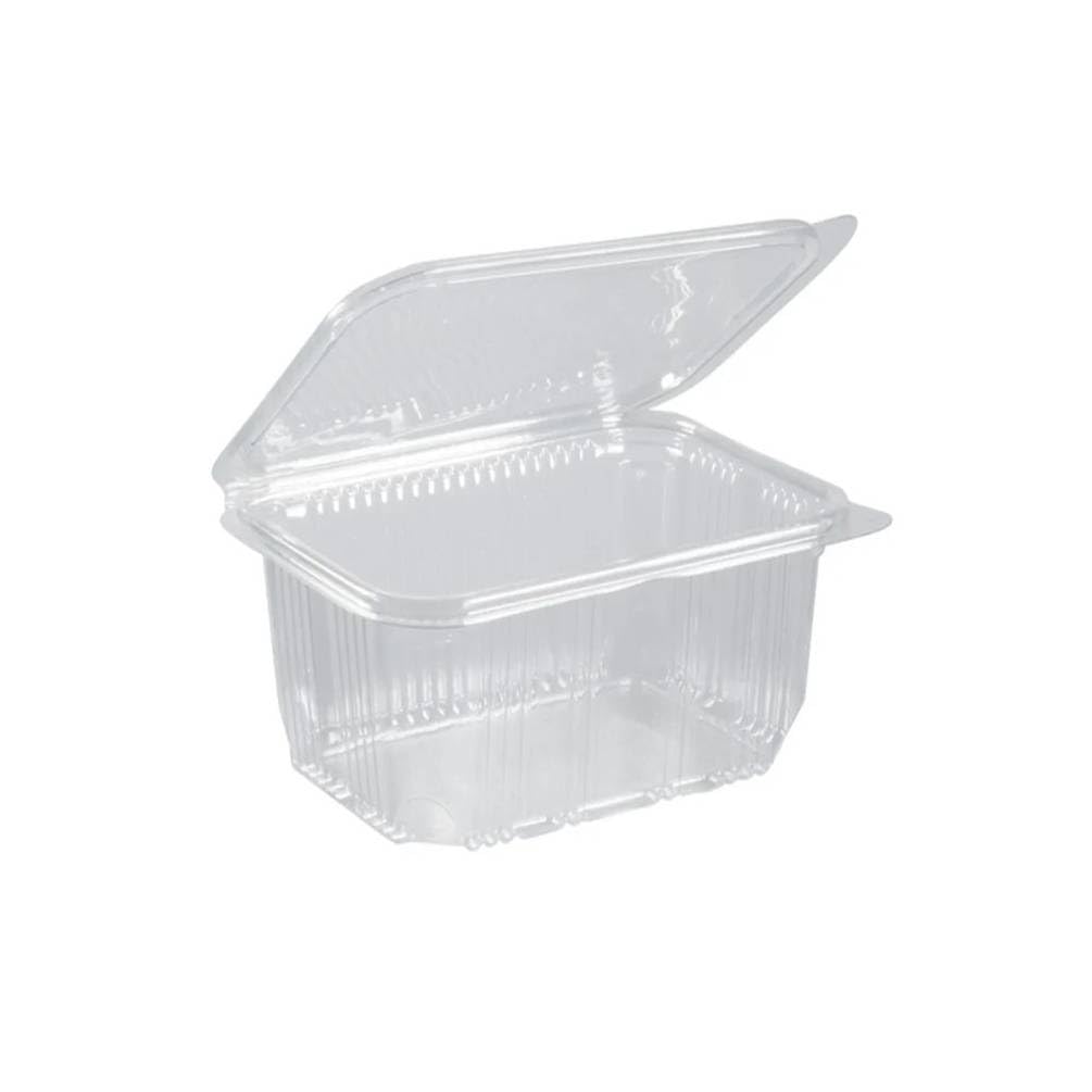 D-Work 50 Barquettes à Salade 1500 ml avec Couvercle Attenant (192x184xH.80mm) en PET Pratiques, Hermétiques et Résistantes