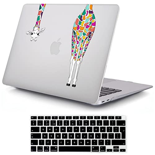 MOKASE Case Compatible with MacBook Pro 13 Inch with Touch Bar 2021 2020-2016, M1 A2338 A2289 A2251 A2159 A1989 A1706 - Plastic Hard Case with Keyboard Cover for Mac Pro 13 Giraffe