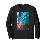 Kauai T Hawaii Wave Foto Chicken Rooster Coffee Langarmshirt