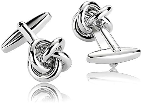 Bishilin Stainless Steel Cufflink Men | Women Cufflinks Silver Love Knot Shirt Wedding Elegant