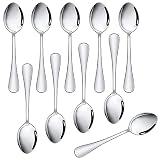 Hosybal Small Appetizer Demitasse Spoons Stainless Steel Set of 10, 4.7 Inches, Salad Dessert Coffee