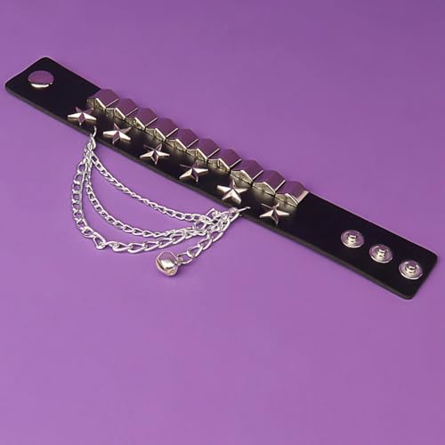 8Pcs Spiked Studded Bracelet - Black Punk Studded Bracelets, Men Women Rivet Punk Bracelet Wristband Cuff Wrap Bangle4