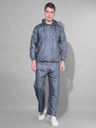 Image of Dollar Rainguard Men's Reversible Full Sleeve Solid Raincoat Set With Adjustable Hood and Pocket