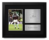 HWC Trading Amadou Onana Aston Villa Gifts Printed Signed Autograph Picture for Soccer Fans and Supporters - US Letter Framed (ID-007400)