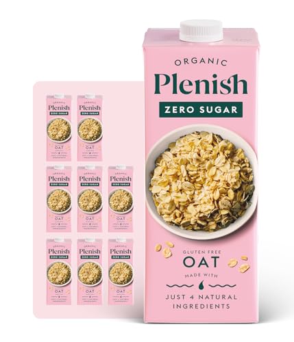 Plenish Organic Zero Sugar Oat Milk 1L (Pack of 8)