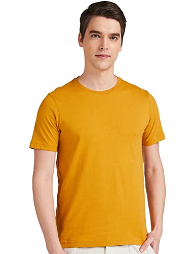 Image of Amazon Brand - Symbol Men's Solid Cotton T Shirt | Round Neck | Half Sleeve | Plain-Regular Fit (Available in Plus Sizes)