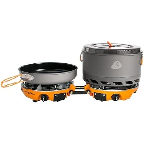 Jetboil Genesis Basecamp Backpacking and Camping Stove Cooking System with Camping Cookware