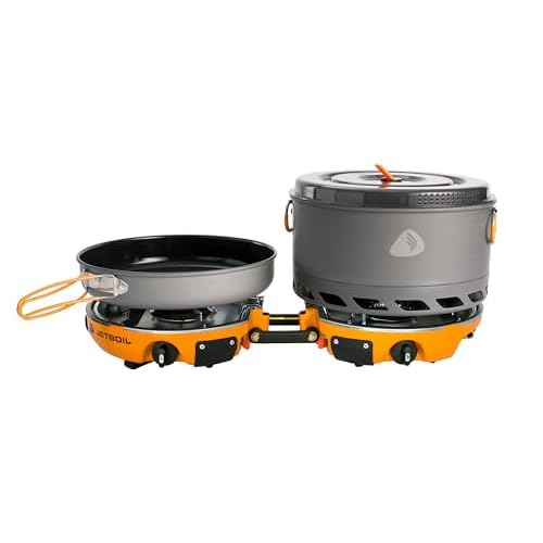 Jetboil Genesis Basecamp Backpacking and Camping Stove Cooking System with Camping Cookware