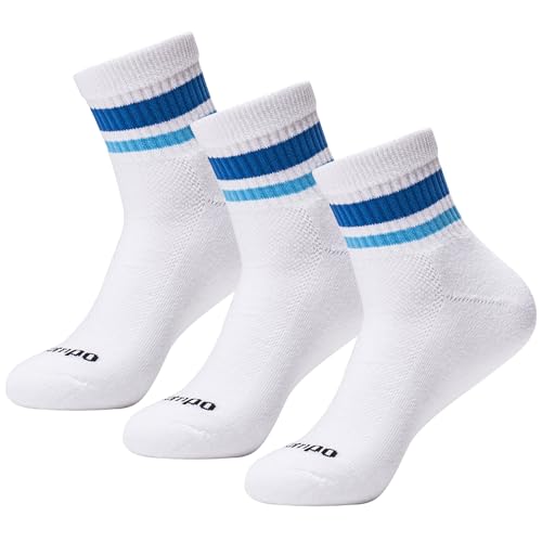 DEL CAMPO Performance Golf Socks – Premium Quarter-Height Socks with Bold Stripes, Cushioned & Breathable (Stripe 3-Pack)