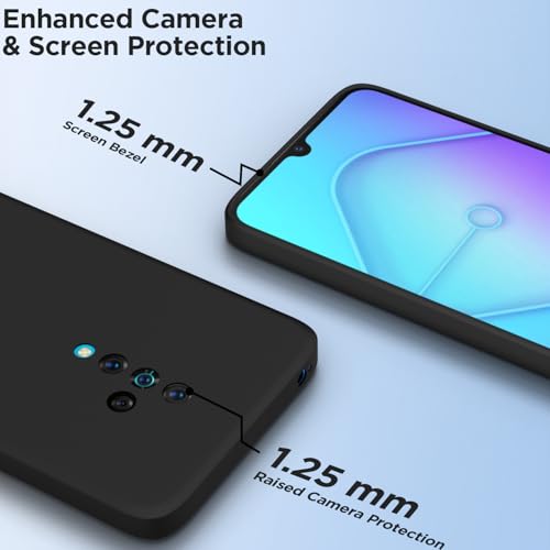 Image of Outlouders Back Cover for Vivo S1 Pro | Camera Protection | Durable Soft Matte Silicone Bumper Case (Black)