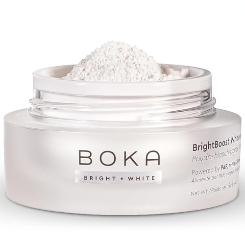 Boka Teeth Whitening BrightBoost Powder - Nano Hydroxyapatite, Appropriate for Sensitive Teeth, Whitening - Toothpaste Alternative with Essential Oils, Has Probiotics, Multivitamins & Aloe