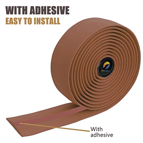 Topcabin Bicycle Bar Tape Eva Camouflage Series Comfort Road Bike Handlebar Tape Leather Bike Bar Tape With Bar End Plugs-2 Rolls (Eva Brown) #TOP3