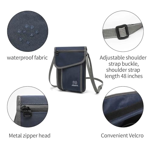 Image of JEMINAL Passport ID Crossbody Phone Bag for Men & Women: Waterproof Small Phone Shoulder Handbag for lighty Camp Jog Travel