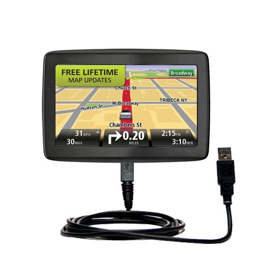 Gomadic Classic Straight USB Cable for The Tomtom Via 1535t 1535tm Go Live with Power Hot Sync and Charge Capabilities Uses Gomadic Tipexchange Technology