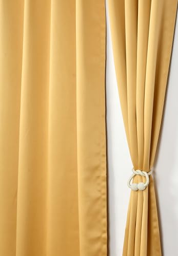 Image of LaVichitra Polyester Thermal Insulated 3 Layered Solid Blackout Opaque Solid Long Door Curtain (8 ft, Beige)