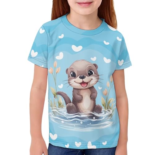 Image of JEOCODY Boys Girls Graphic Tees Funny 3D Printed Short Sleeve T-Shirts 3-16T