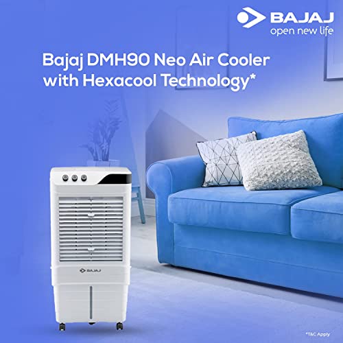 Bajaj DMH 90 Neo 90L Desert Air Cooler for home with DuraMarine Pump, 3-Yr Warranty, Hexacool & TurboFan Technology, Ice Chamber, 90-Feet Air Throw & 3-Speed Control, White Cooler for room - Image 5