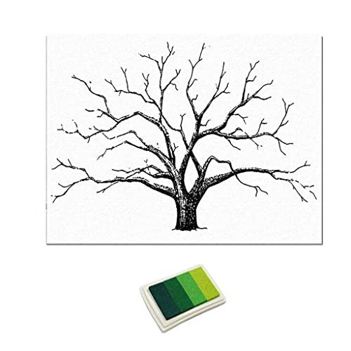 LOVIVER Boda, Huella de Digital, árbol, Pintura de, Firma de Bodas, Libro de, Verde, Individual