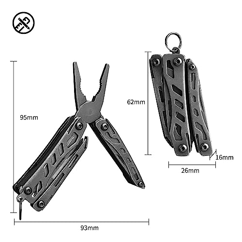 NexTool Multi Tool, Mini Flagship 10 in 1 Multitool, Multitools with Pliers, Camping Pliers, Can Opener, Scissors, Screwdriver, Bottle Opener, Gifts for Men, Father's Day Gifts-Balck