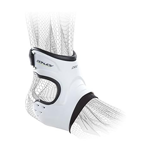 DonJoy Performance POD Ankle Brace, Best Support for Stability, Ankle Sprain, Roll, Strains for Football, Soccer, Basketball, Lacrosse, Volleyball - XSmall - Right - White Cover