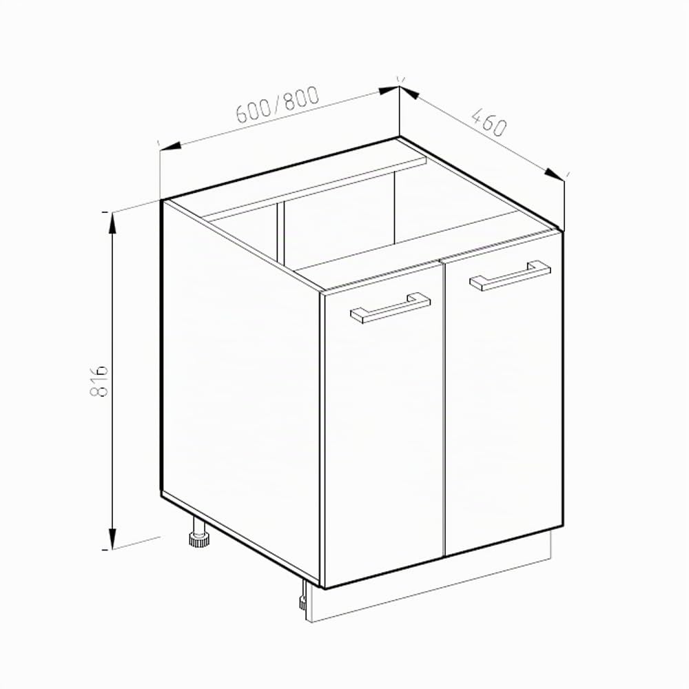 Vicco Mueble bajo de Cocina R-Line, Roble Dorado/Antracita, 60 cm sin encimera