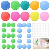 Hexizexi 80 Stück Tischtennisbälle Bunt 40mm Ping Pong Bälle mit 80 Aufklebers für...