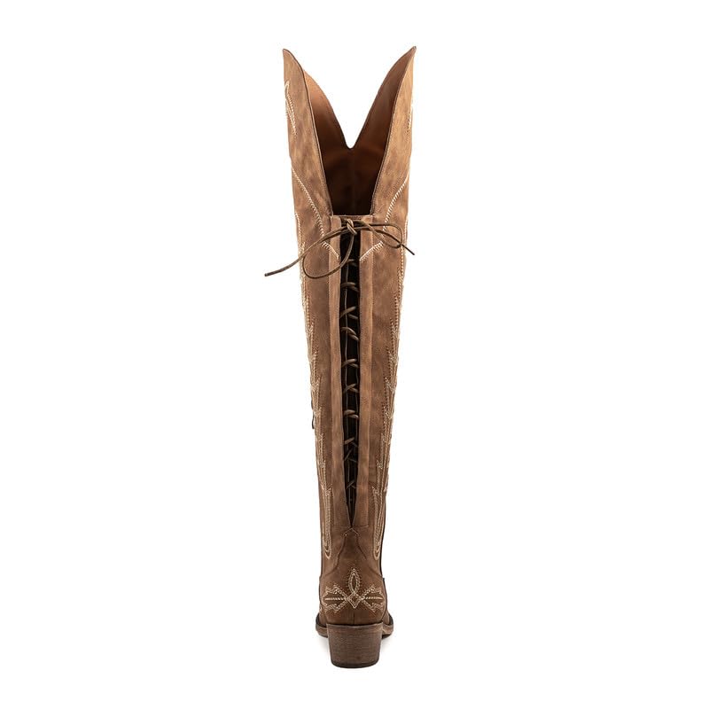 Atuelang Cowboy Boots for Women Thigh High Cowgirl Boots Wide Calf Western Embroidered Over The Knee Boots4