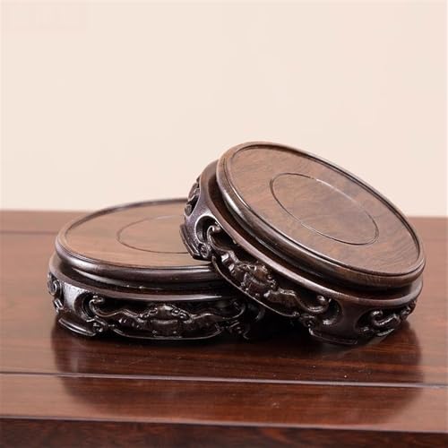 Support pour bonsaï en ébène sculpté de style traditionnel | Taille XS