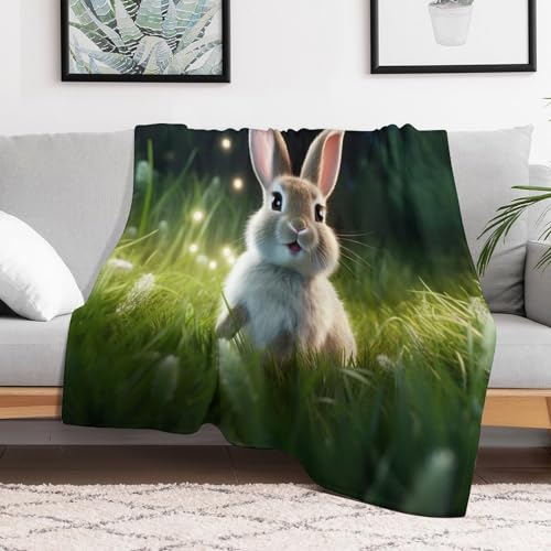 Manta de forro polar de conejo un regalo mullido para cama y sofá 3