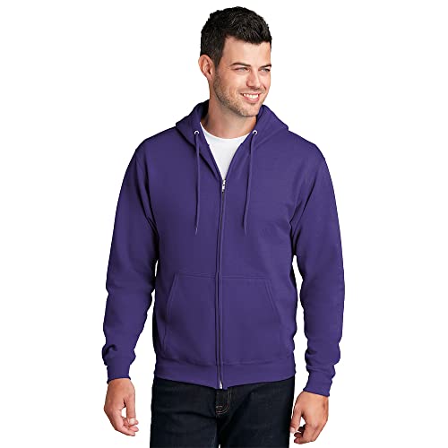 Port & Company - Core Fleece Full-Zip Hooded Sweatshirt S Purple