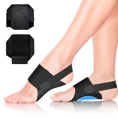 Yesimola Reglable Soutien Voûte Coussinets Noir, Bandages de Voûte Plantaire pour Homme et Femme, Semelle Voute Plantaire Bandage Orthese Pied pour Voûte Plantaire Haute Pieds Plats(Sans Ordenance)