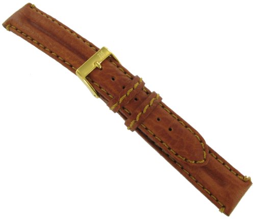 Morellato 18mm Genuine Leather Double Padded Stitched Calfskin Tan Watch Band Strap
