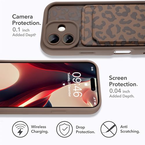 MOWIME Compatible with iPhone 17 Case with Card Holder, Cheetah Print Shockproof Soft TPU Protective Cover Women Girls, Anti Scratch Wallet Case for iPhone 17 6.3 Inch, Brown by MOWIME - Used condition - Image 7