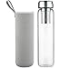 DEARRAY Bottiglia da tè in Vetro con Infusore in Acciaio Inossidabile 600 ml / 1000 ml / 1 litro, Borraccia in Vetro Borosilicato con Custodia in Neoprene ed Elegante Tappo in Acciaio Inossidabile