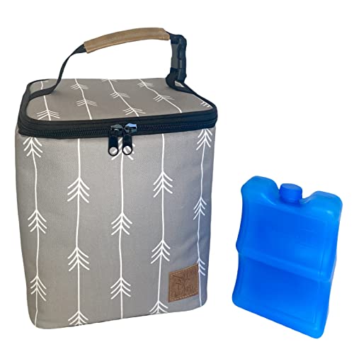 Image of The White-Lily Market Insulated Baby Bottle and Breastmilk Cooler Bag | Ice Pack Included | Daycare and On The Go Travel Bag | Fits Tall, Wide and Small Baby Bottles, 4oz to 9oz