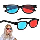 jhsaxza Zweiteilige Stereobrille,3D-Tv-Brille,3D-Brille Für Filme,Spiele, Fernsehen Und Kinos (Blau Und Rot)