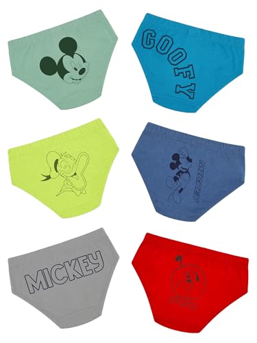 Image of BODYCARE Cotton Mickey Printed Boy's Brief Pack Of 6 (Color & Print May Vary)