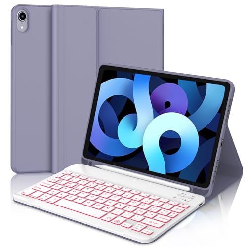 Tastiera per iPad Air 5 Generazione, Custodia con Tastiera per iPad Pro 11, Cover Tastiera Bluetooth Retroilluminata Magnetica Italiano per iPad Air 4/5, iPad Pro 11' 4/3/2/1 Gen, Viola Lavanda